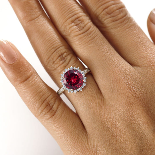 AAA Lab Grown Padparadscha Saphir, Lab Grown Diamant AGI zertifiziert Ring 417 Gold (Größe 20.00) ca. 5.50 ct