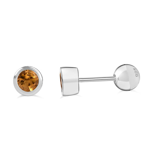 Citrin Ohrringe 925 Silber rhodiniert ca. 0.57 ct