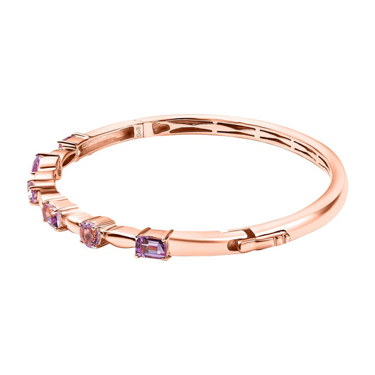 Rose De France Amethyst Armreif ca. 19 cm Messing ca. 2,92 ct.