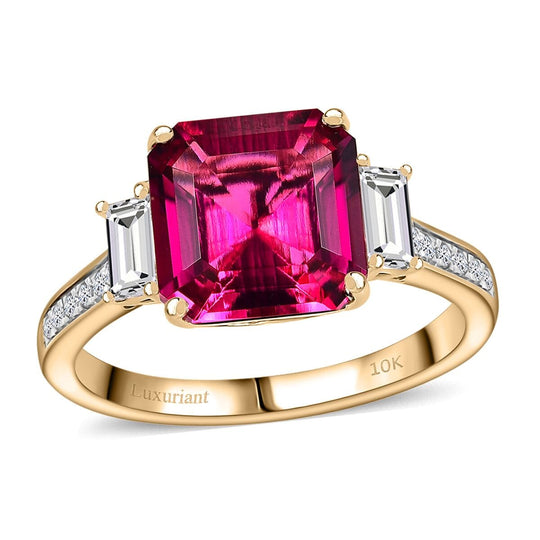 LUXURIANT DIAMOND - AAA Lab Grown Bixbit, Lab Grown Diamant AGI zertifiziert und geprüft Ring 417 Gold (Größe 19.00) ca. 4.59 ct