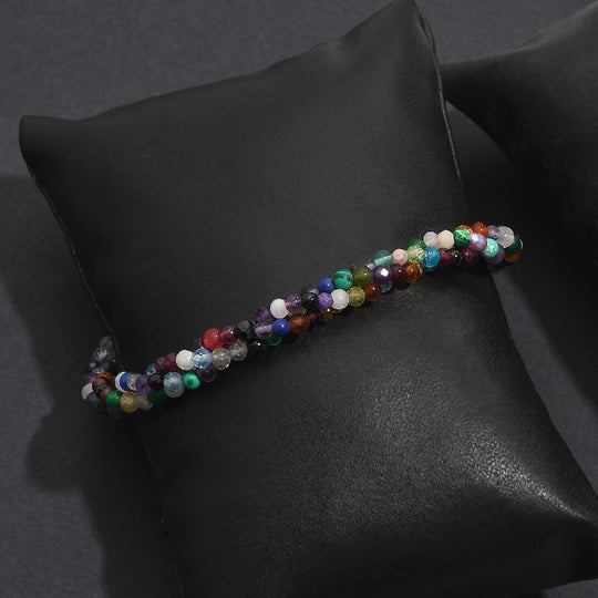 Mehrfarbig Edelsteine Armband ca. 19 cm + 5 cm Extender, Messing ca. 45,00 ct.