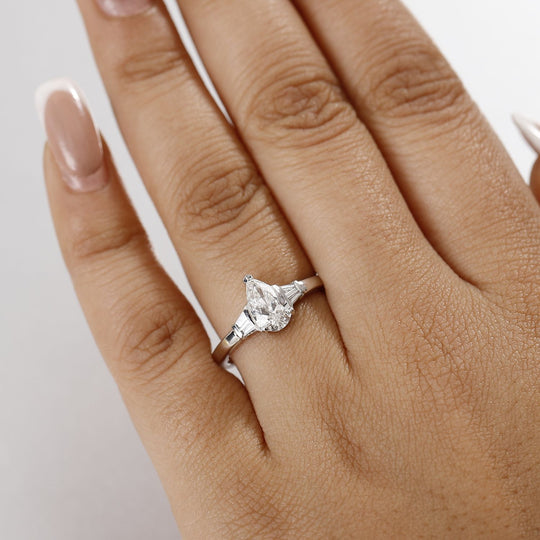 LUXURIANT DIAMOND - Lab Grown Diamant VS-EF IGI zertifiziert Ring 925 Silber rhodiniert (Größe 21.00) ca. 1.25 ct