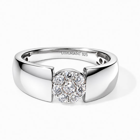 LUXURIANT DIAMOND - Lab Grown Diamant SI-GH Ring 925 Silber Gelbgold Vermeil (Größe 21.00) ca. 0.25 ct