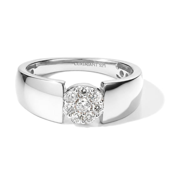 LUXURIANT DIAMOND - Lab Grown Diamant SI-GH Ring 925 Silber Platiniert (Größe 17.00) ca. 0.25 ct