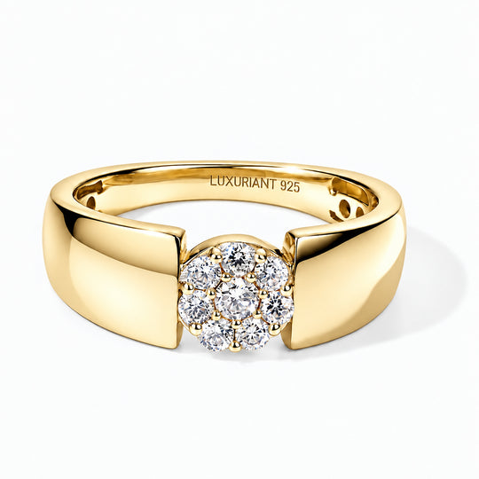 LUXURIANT DIAMOND - Lab Grown Diamant SI-GH Ring 925 Silber Gelbgold Vermeil (Größe 21.00) ca. 0.25 ct