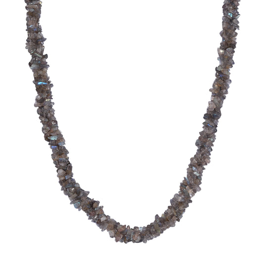 Rosenquarz Halskette ca. 50 cm 925 Silber rhodiniert ca. 370.00 ct