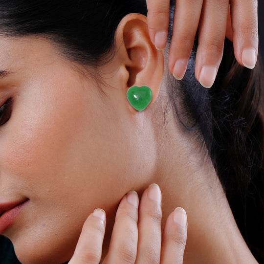 Gelbe Jade Ohrringe, 925 Silber rhodiniert, ca. 35.00 ct