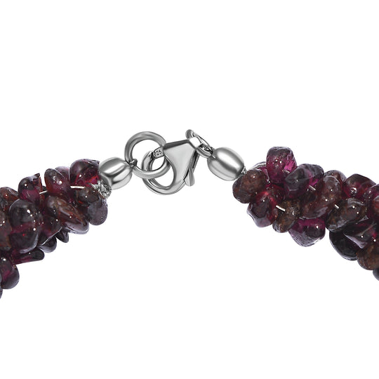 Rosenquarz Armband ca. 19 cm 925 Silber rhodiniert ca. 120.00 ct