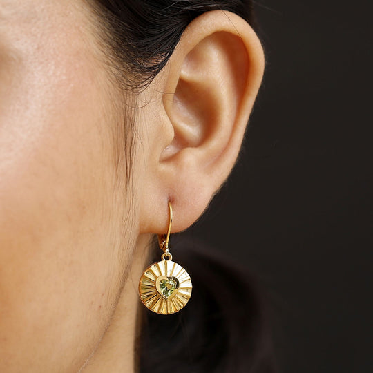 Peridot Ohrringe Messing ca. 0,78 ct.