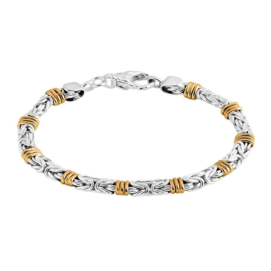 Royal Bali - 925 Silber Zweifarbige Beschichtung Armband ca. 18 cm ca. 16,17g