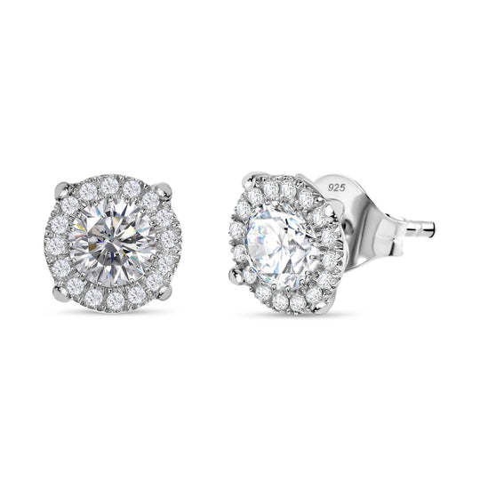 Moissanit Ohrringe 925 Silber rhodiniert ca. 1.82 ct