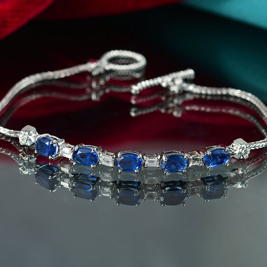 Smaragd-Quarz Triplette, Weißer Zirkon Armband ca. 18 cm Nickelfreies Messing ca. 3.47 ct
