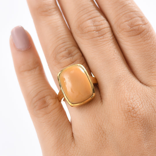 Oregon Karamell Opal Ring Messing (Größe 19.00) ca. 9,24 ct
