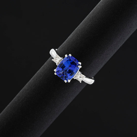 LUXORO AAA Tansanit, Weißer Diamant Ring 417 Gold (Größe 19.00) ca. 2,25 ct