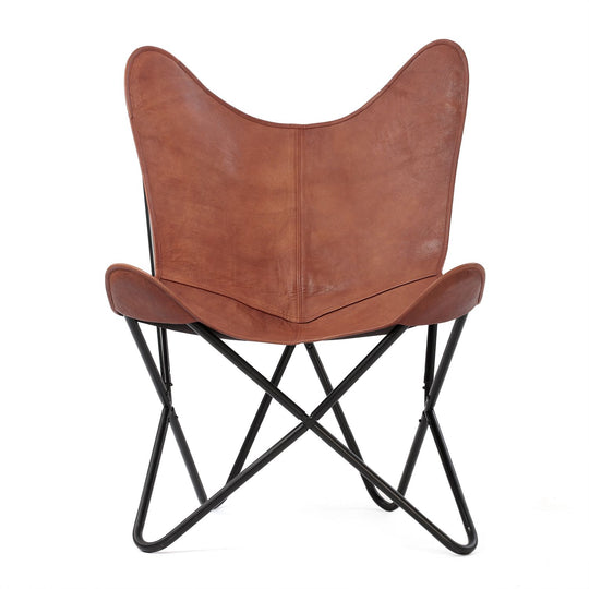 Butterfly-Sessel aus Echtleder, zusammenklappbar, ca. 92 cm, Schwarz