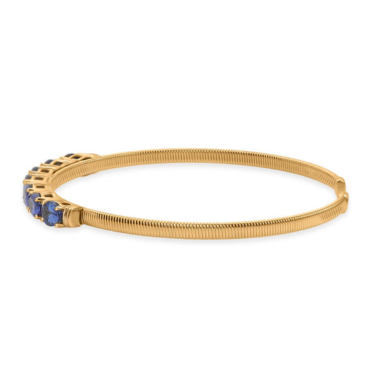AAA Tansanit Armreif ca. 19 cm 375 Gold ca. 4,56 ct.
