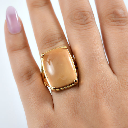 Oregon Karamell Opal Ring Messing (Größe 17.00) ca. 17,28 ct