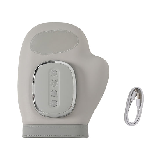 Elektrisches Knie-Massagegerät mit Heißkompressen - 3 Vibrationsmodi, 3 Heizstufen, 25 x 15 x 14 cm, Weiß
