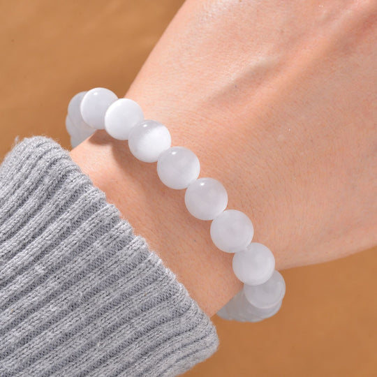 Erstellt weißes Katzenaugen Armband Flexibel