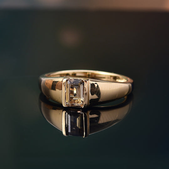 AA Natürlicher goldener Tansanit Ring 925 Silber 750 Gelbgold Vermeil (Größe 17.00) ca. 0,56 ct