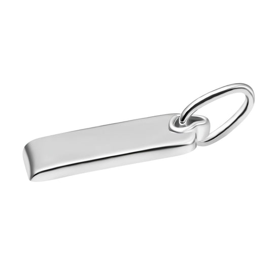 Rechteck-Anhänger mit Herzöse, glänzend poliert, 925 Silber