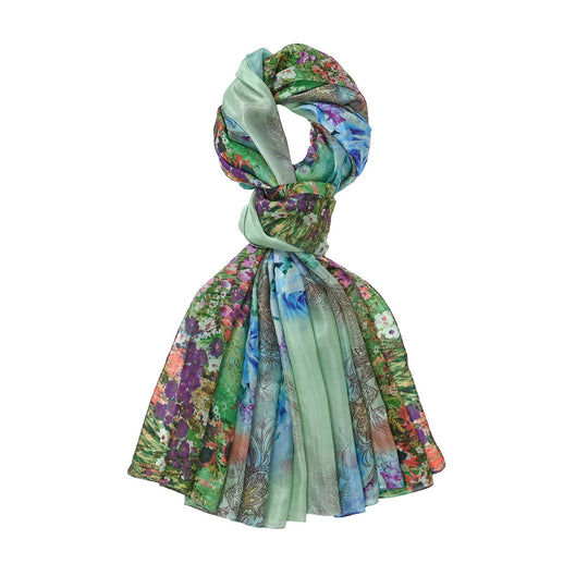 LA MAREY - 100% Maulbeeren-Seidenschal, Chiffon, 195x110cm, Rot