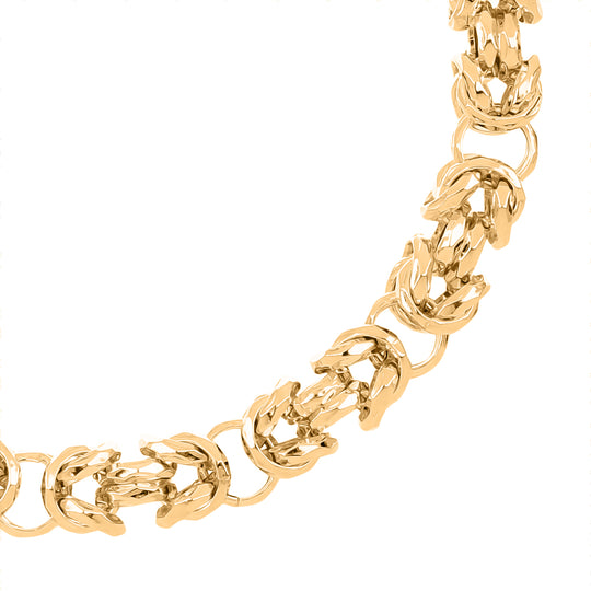 LA BELLA feinstes handgefertigtes Italienisches Königs-Armband, ca. 19 cm , 925 Silber Gelbes Gold, ca. 30,00g