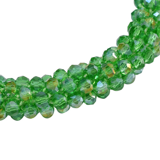Grüne Magie Farbe Kristall Armband, flexibel (ca. 18 - 19 cm)