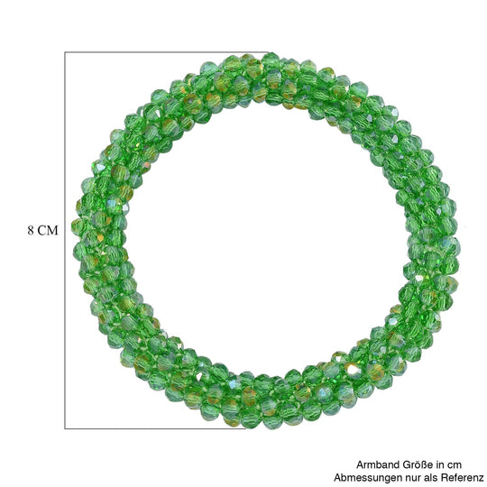 Grüne Magie Farbe Kristall Armband, flexibel (ca. 18 - 19 cm)