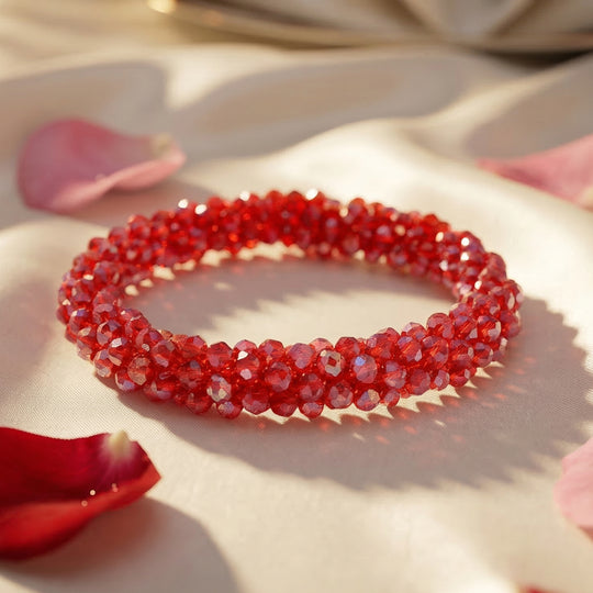 Rote Magie Farbe Kristall Armband, flexibel (ca. 18 - 19 cm)