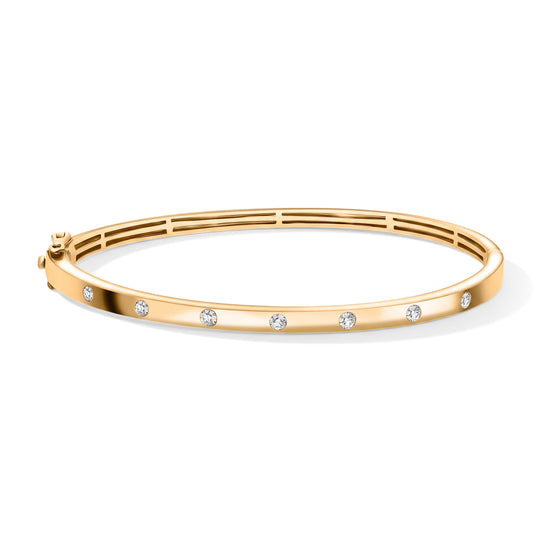 LUXURIANT DIAMOND - Lab Grown Diamant SI-GH Armreif ca. 19 cm 925 Silber Gelbgold Vermeil ca. 0.25 ct