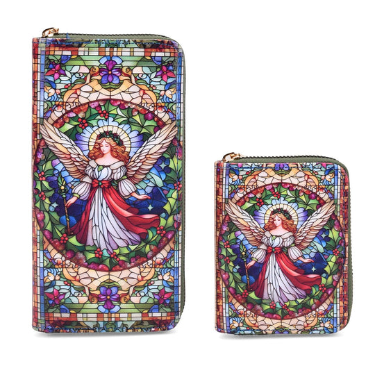 2-teiliges Geldbörsen-Set mit Einhornmuster, ca. 18x2,5x10 cm und 11x2,5x9 cm