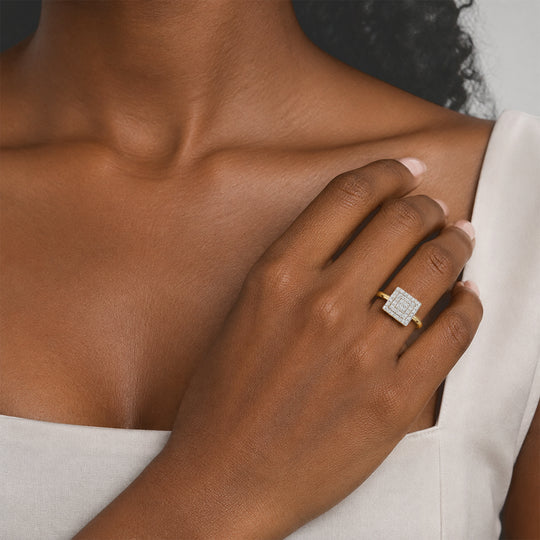 LUXURIANT 1 ct. SGL zertifizierter SI-GH Labor Diamant Ring in 375 Gold