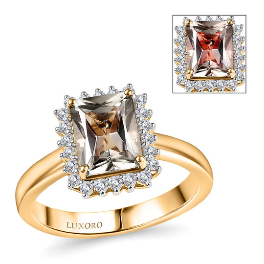 LUXORO AAA Turkizit, Weißer Diamant AGI zertifiziert Ring 585 Gold (Größe 18.00) ca. 3.24 ct