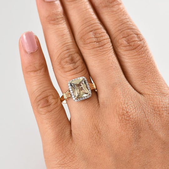 LUXORO AAA Turkizit, Weißer Diamant AGI zertifiziert Ring 585 Gold (Größe 19.00) ca. 4.24 ct