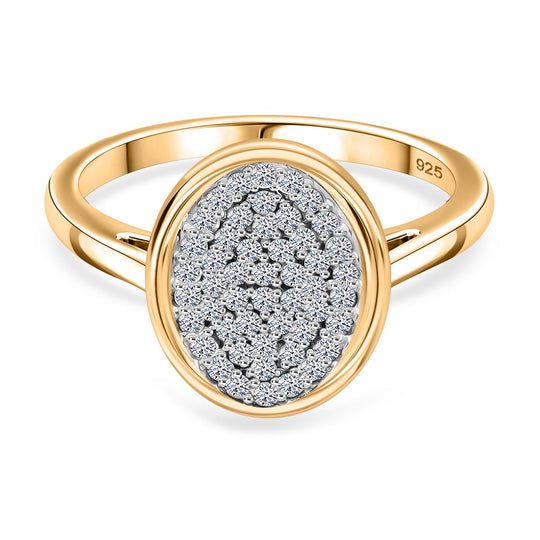 LUXURIANT DIAMOND - Lab Grown Diamant SI-GH SGL zertifiziert Ring 925 Silber Gelbgold Vermeil (Größe 20.00) ca. 0.50 ct