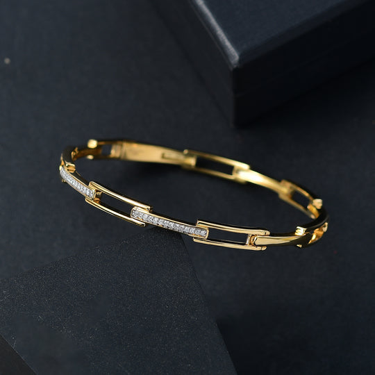 LUXURIANT DIAMOND - Lab Grown Diamant SI-GH Armreif ca. 19 cm 925 Silber 750 Gelbgold Vermeil (10-15 Werktage Lieferzeit) ca. 0.25 ct