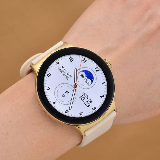LA99 Smartwatch - 3-in-1 Set, AMOLED Display, Wasserdicht, Bluetooth-Anrufe, GPS-Sportmodi, Gesundheits- und Schlaftracking, OnWear Pro App, CE- & ROHS-zertifiziert, 3,63?cm, Gold