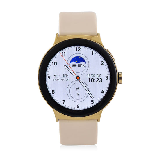 LA99 Smartwatch - 3-in-1 Set, AMOLED Display, Wasserdicht, Bluetooth-Anrufe, GPS-Sportmodi, Gesundheits- und Schlaftracking, OnWear Pro App, CE- & ROHS-zertifiziert, 3,63?cm, Gold