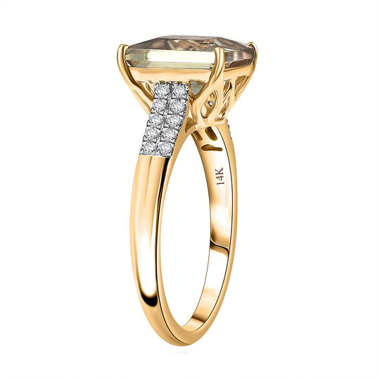 LUXORO AAA Turkizit, Weißer Diamant AGI zertifiziert Ring 585 Gold (Größe 17.00) ca. 4.40 ct