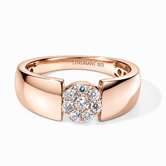 LUXURIANT DIAMOND - Lab Grown Diamant SI-GH Ring 925 Silber Gelbgold Vermeil (Größe 21.00) ca. 0.25 ct