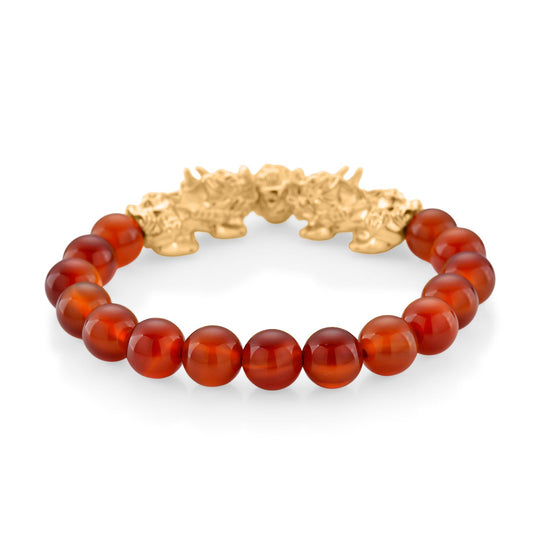 Roter Achat Armband, flexibel, vergoldet ca. 150.00 ct