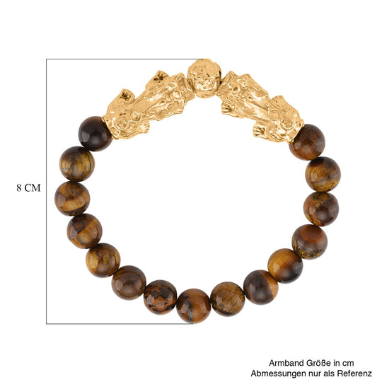 Tigerauge Armband, flexibel, vergoldet ca. 150,00 ct.