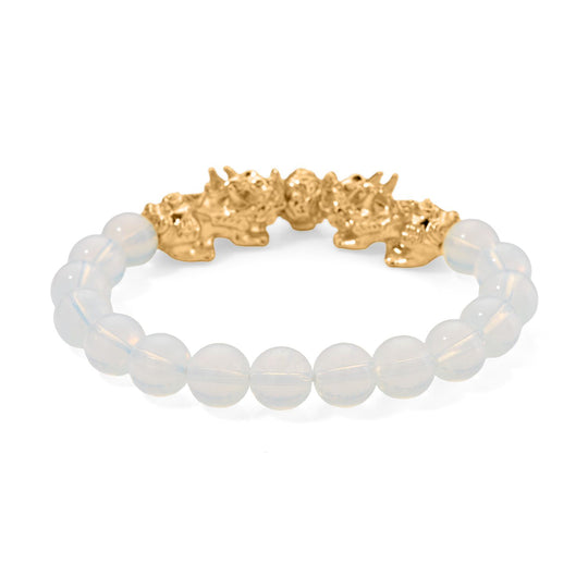Opalit Flexibles Pixiu Armband, vergoldet ca. 150.00 ct