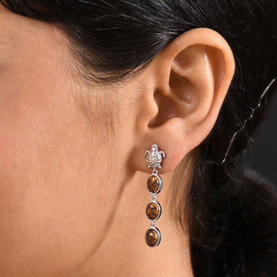 EVER TRUE - Skript Stein Ohrringe, Nickelfreies Messing, ca. 4.90 ct