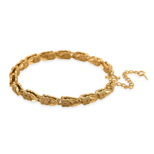 Klassisches Gliederarmband, S-Hakenverschluss mit Verlängerungskette, nickelfreies Messing, ca. 18-21 cm, Goldfarben