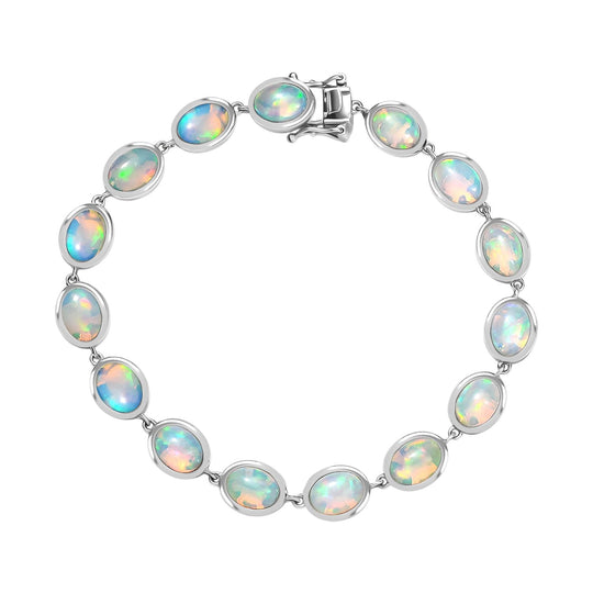 Opal Tide Turtle - D joy AA Natürlicher, äthiopischer Welo Opal Armband ca. 20 cm 925 Silber rhodiniert ca. 17,57 ct.
