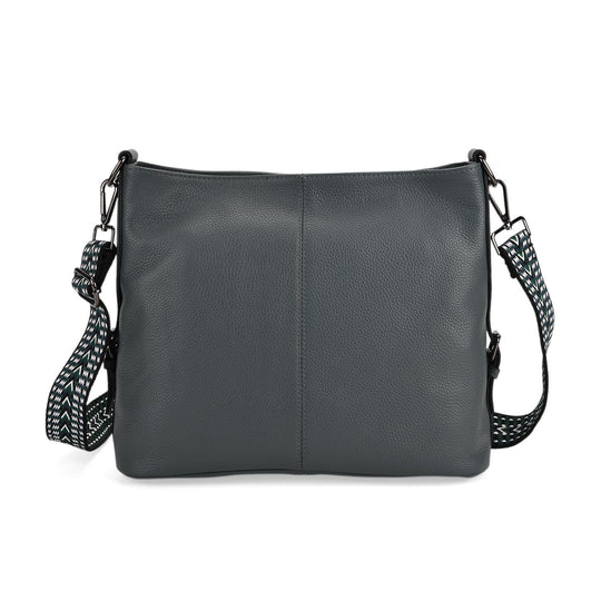 100% Echtleder-Crossbody-Tasche mit 3 Tragevarianten, 32x12x25 cm, Braun