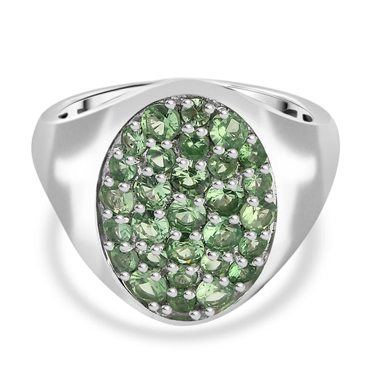 D’joy Tsavorite Granat Ring 925 Silber rhodiniert (Größe 17.00) ca. 1,57 ct