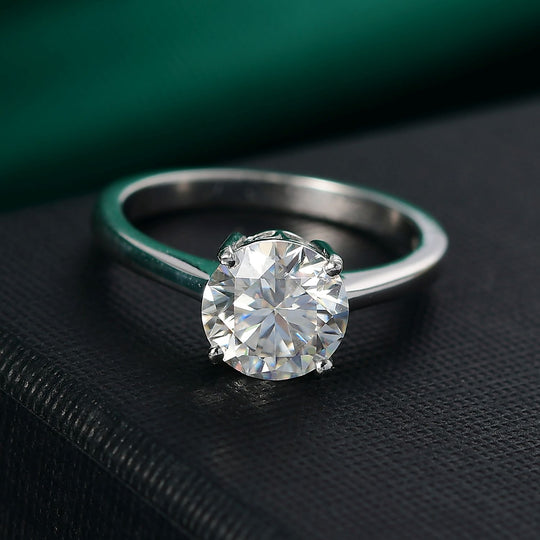 Moissanit Ring 925 Silber 750 Roségold Vermeil (Größe 19.00) ca. 1.80 ct